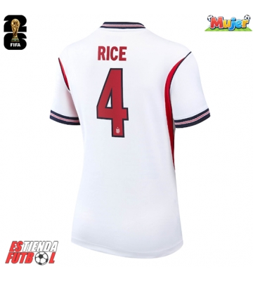 Inglaterra Declan Rice #4 Primera Equipación Mujer Mundial 2026 Manga Corta